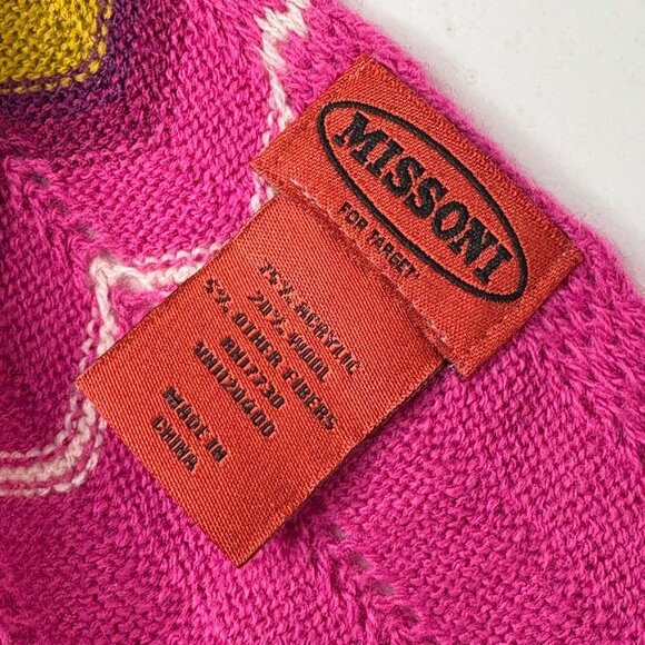 Missoni X Target Wool Blend Purple ZIG-ZAG Chevron Knit 13" x 68" Scarf Ltd Ed - Picture 7 of 7